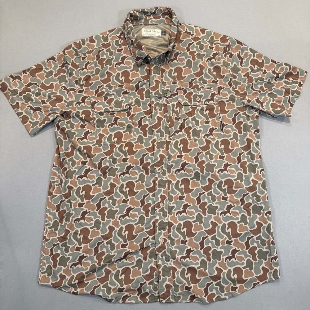 Field & Stream Camo Short Sleeve Button-Down Shirt Size XL